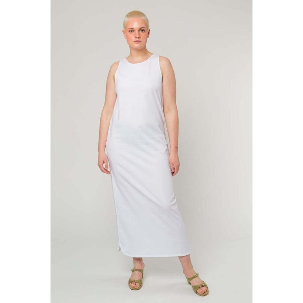 Loulou Studio White Lalu Pima Cotton Pleated Midi Dress Short Sleeve Size L